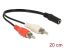 DeLock Audio Cable 2x RCA male to 1 x 3.5mm 3pin Stereo Jack 20cm