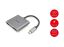 EQuip USB-C 4 in 1 Dual HDMI Adapter, USB 3.0, 100W USB PD Grey