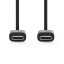 Nedis USB-C to USB-C USB Cable 1m Black