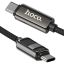 Hoco U137 USB-C to USB-C charging data cable with display 1,2m Black