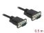 DeLock Serial Cable RS-232 D-Sub9 male to male with narrow plug housing 0,5m Black