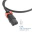 ACT PL0093 Powercord Schuko CEE 7/7 male (angled) - C15 IEC Lock+ 3m Black
