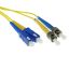 ACT LSZH Singlemode 9/125 OS2 fiber cable duplex with SC and ST connectors 5m Yellow