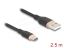 DeLock USB 2.0 kábel USB-A to USB-C 2,5m Black