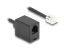DeLock Telephone Cable / Coiled Cable RJ11 plug to RJ11 jack 1m Black