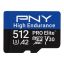 PNY 512GB microSDXC Pro Elite High Endurance Class 10 U3 V30 A2 + adapterrel