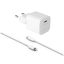 FIXED Mini USB-C Travel Charger 30W + USB-C/Lightning Cable, white