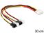 DeLock Cable power Molex 4 pin male > 4x 2 pin fan