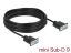 DeLock RS-232 D-Sub9 female to female null modem with narrow plug housing Serial Cable 10m Black