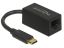 DeLock SuperSpeed USB (USB 3.2 Gen 1) with USB Type-C male > Gigabit LAN 10/100/1000 Mbps compact Adatper Black