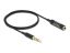 DeLock Audio Extension Cable Stereo Jack 3.5mm 4 pin male to female Ultra Slim 0,5m Black