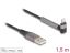 DeLock Data and Charging Cable USB Type-A to Lightning for iPhone, iPad, iPod angled with stand function 1,5m MFi Black