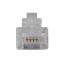 ACT RJ11 (6P/4C) modulaire connector for round cable with solid conductors