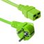 ACT Powercord mains connector Schuko CEE 7/7 male (angled) - C19 IEC 60320 1,8m Green
