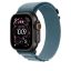 Apple Watch 49mm Loop: Medium Alpine Loop Black Titanium Finish Light Blue