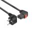 ACT Powercord Schuko CEE 7/7 male (angled) - C13 IEC Lock (right angled) 2m Black