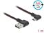 DeLock EASY-USB 2.0 Cable Type-A male to EASY-USB Type Micro-B male angled left/right 1m Black