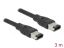 DeLock FireWire 6 pin male > 6 pin male cable 3m Black