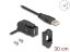 DeLock Keystone Module USB 2.0 Type-A panel mount female 45° angled to Type-A male with 30cm cable Black