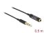 DeLock Audio Extension Cable Stereo Jack 3.5mm 4 pin male to female Ultra Slim 0,5m Black