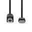 Nedis USB-C - USB- B USB Cable 1m Black