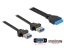 DeLock Cable USB 3.0 pin header female 2.00 mm 19 pin > 2 x USB 3.0 Type-A female panel-mount 80cm