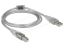 DeLock USB 2.0 Type-A male to USB 2.0 Type-B male 1,5m cable Transparent