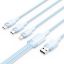 Vention USB 2.0 A Male to 3-in-1 USB-C & Lightning & Micro-B Male 3A Cable 1,5m Blue