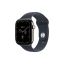 Apple Watch S12 Cellular 42mm Natural Titanium Case with Navy Blue Sport Band - M/L