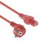 ACT Powercord mains connector Schuko CEE 7/7 male (angled) - C15 IEC 60320 2m Red