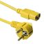 ACT Powercord mains connector Schuko CEE 7/7 male (angled) - C13 IEC 60320 3m Yellow