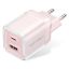 Vention 2-Port USB (C-A) GaN Charger (70W/22.5W) EU-Plug Pink