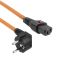 ACT Powercord Schuko CEE 7/7 male (angled) - C13 IEC Lock 2m Orange