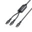 Unitek PD100W 2-in-1 USB-C Cable 1,8m Black