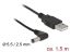 DeLock USB Power Cable to DC 5.5 x 2.5 mm male 90° 1,5m Black