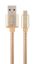 Gembird Cotton braided Micro-USB cable with metal connectors 1,8m Gold