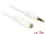 DeLock Stereo Jack Extension Cable 3.5 mm 3 pin male > female 5m White