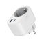Gembird TA-ACPDQC20-01-W 2-port USB fast charger with pass-through AC socket 20W White