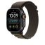 Apple Watch 49mm Titanium Loop: Dark Olive Alpine Loop - Large - Black Titanium Finish