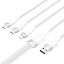 Vention USB 2.0 A Male to 3-in-1 USB-C & Lightning & Micro-B Male 3A Cable 1,5m White