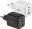 USB hálózati gyorstöltő 1x QC 3.0 (30W) + 2x USB-C 3.1(65W) fekete GOOBAY(64754)