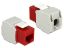 DeLock Keystone Module RJ45 jack > LSA Cat.6 UTP Red