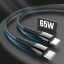 ColorWay Type-C to Type-C (PD Fast Charging 65W) 3.0A 1m Gray