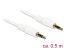 DeLock Stereo Jack Cable 3.5mm 3 pin male > male 0,5m White