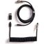 Keychron Coiled Aviator 8K USB-C -> 5-Pin (GX12) M/F adatkábel 1.7m fekete +A-C típusú adapter