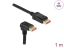 DeLock DisplayPort cable male straight to male 90° downwards angled 8K 60Hz 1m Black