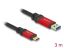 DeLock USB 10 Gbps USB Type-A male to USB Type-C male cable 3m Red Metal