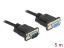 DeLock Serial Cable RS-232 D-Sub9 male to female with narrow plug housing 5m Black