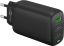 USB hálózati gyorstöltő 1x QC 3.0 + 2x USB-C 3.1 (65W) fekete GOOBAY (61760)