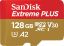 Sandisk 128GB microSDXC Extreme Plus Class 10 U3 A2 C10 V30 + adapterrel